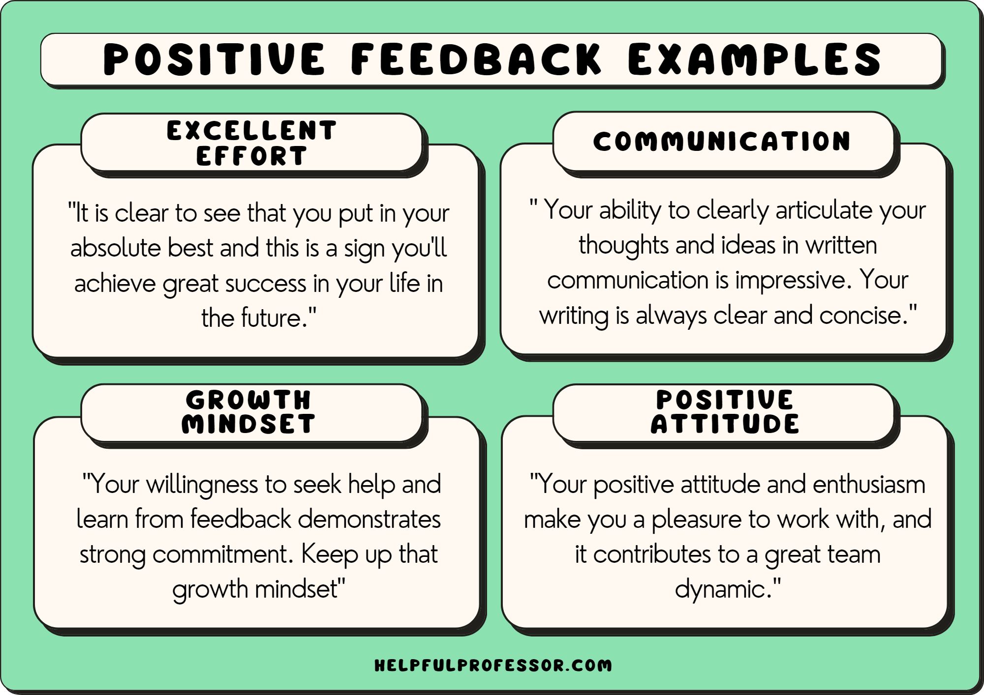 positive feedback examples for colleagues