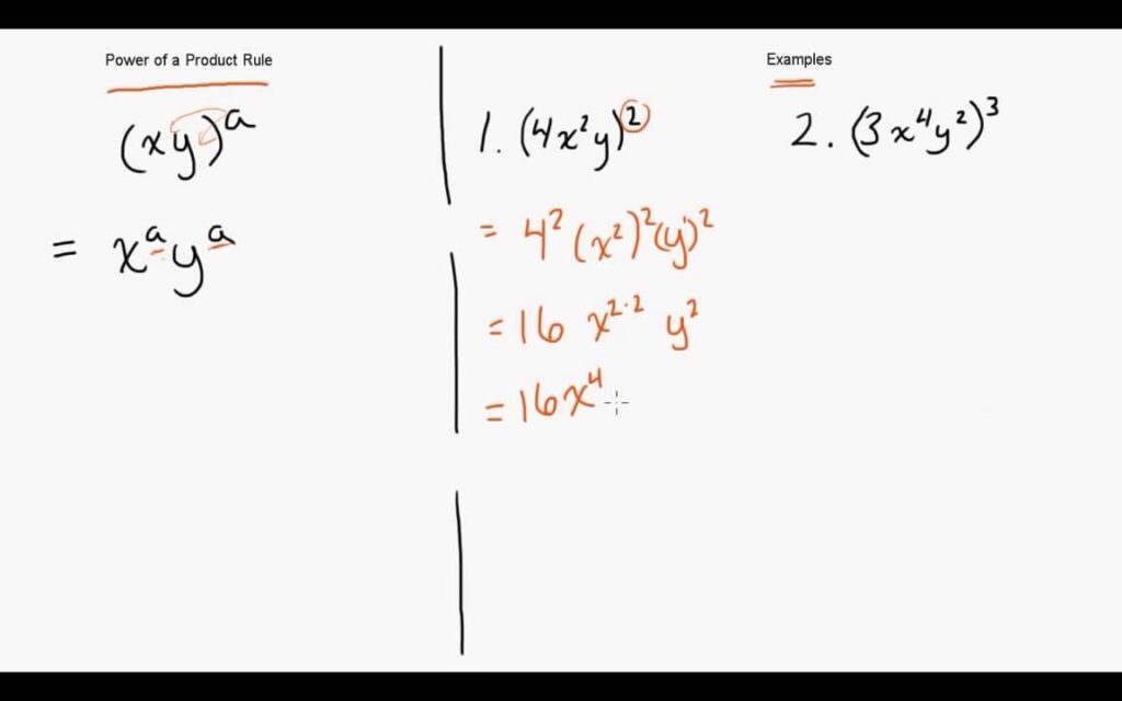 power of a product rule with examples
