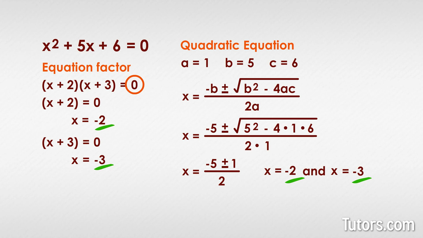 purpose of quadratic formula with examples