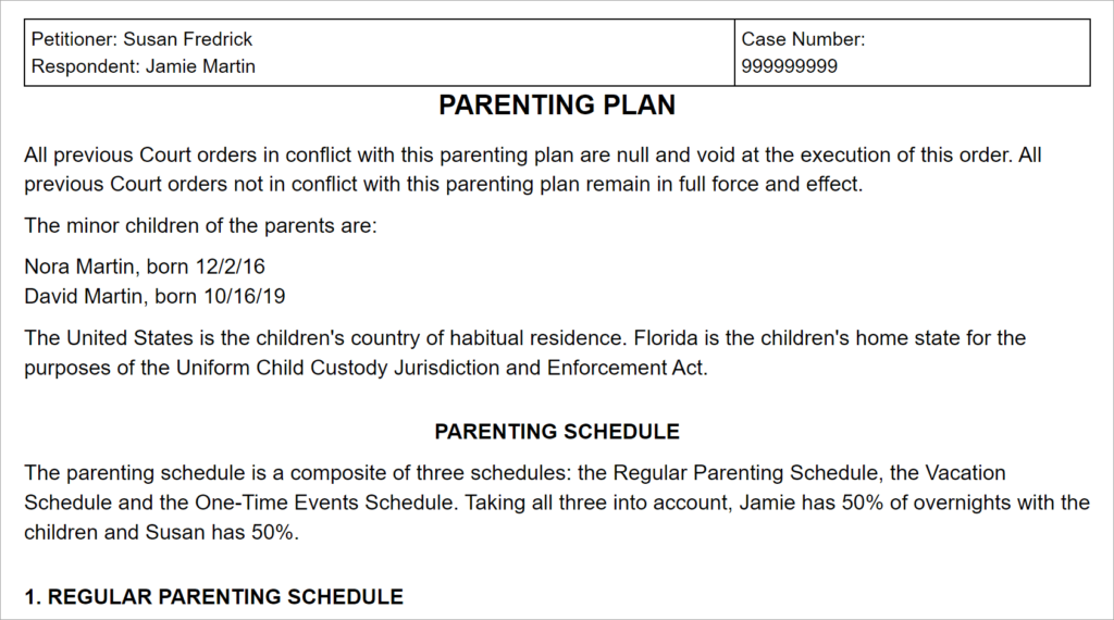 reasons to modify parenting plan in florida explained