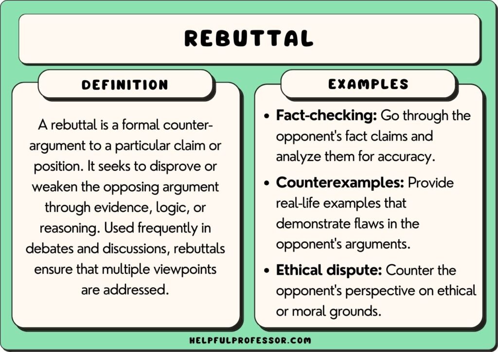rebuttal examples to strengthen your arguments