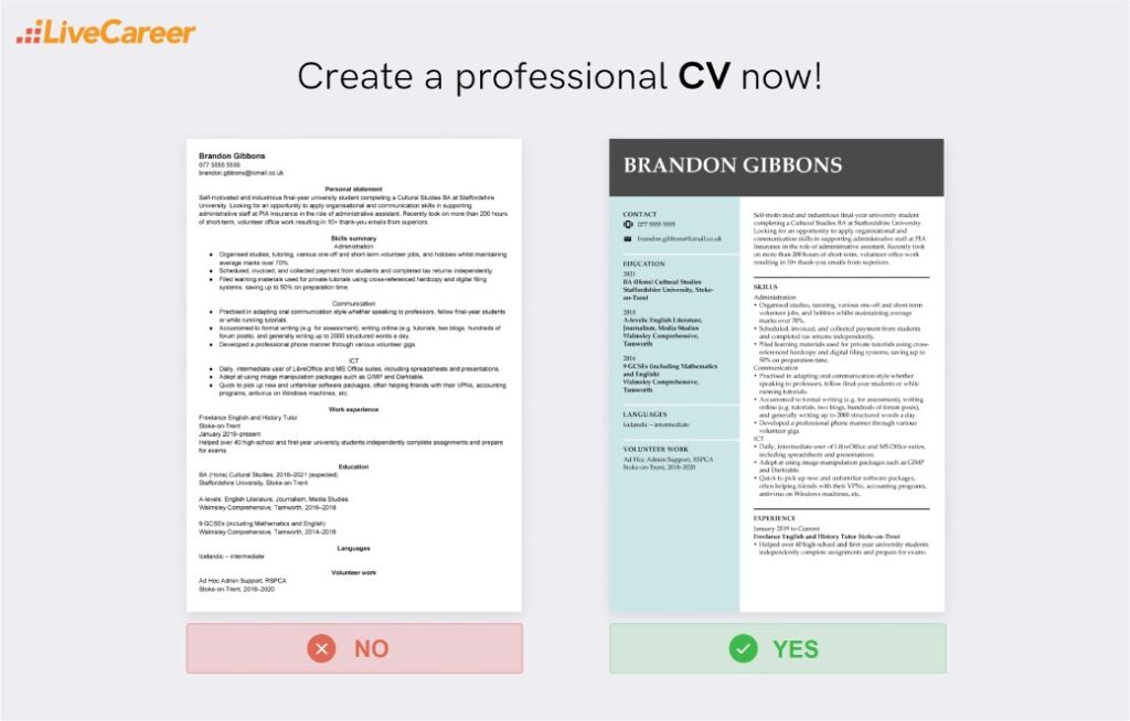 resume tips for students with no experience