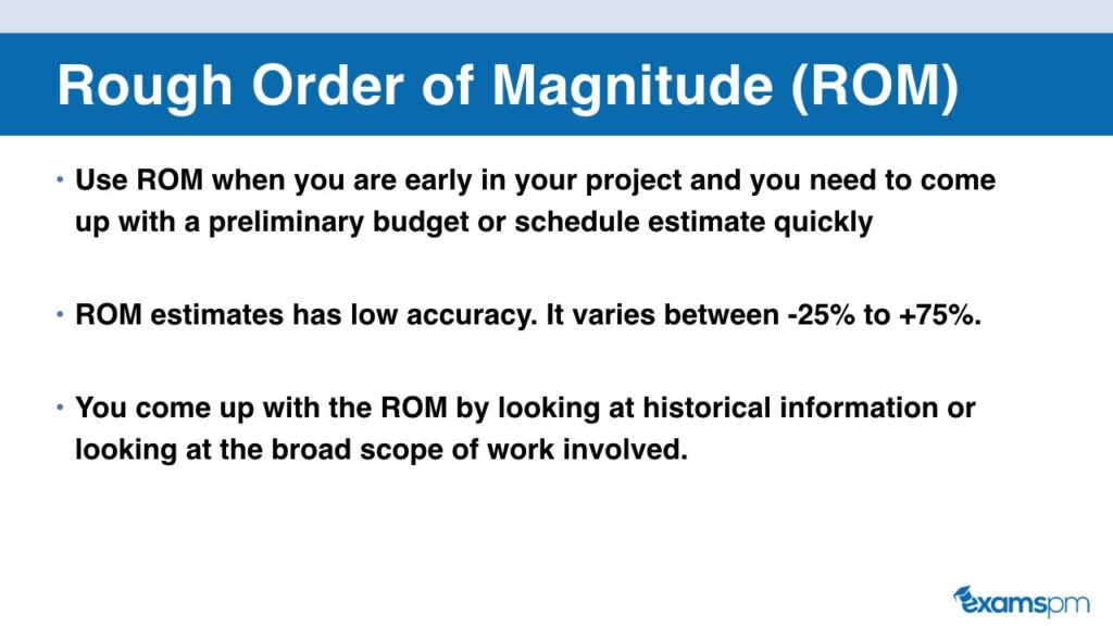 rough order of magnitude examples explained
