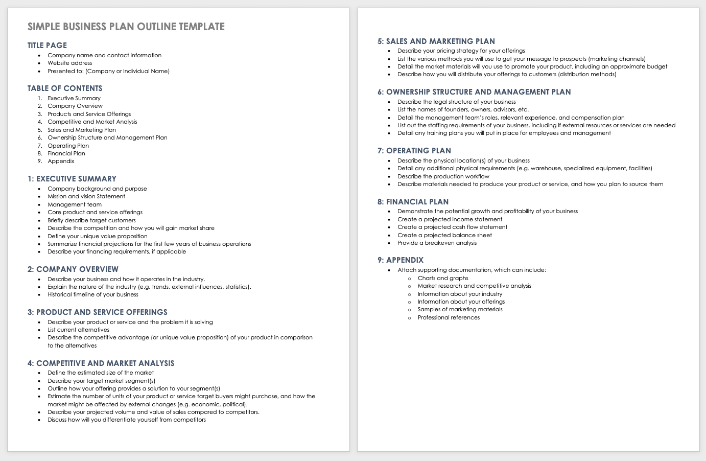 sample business plan pdfs to streamline your planning