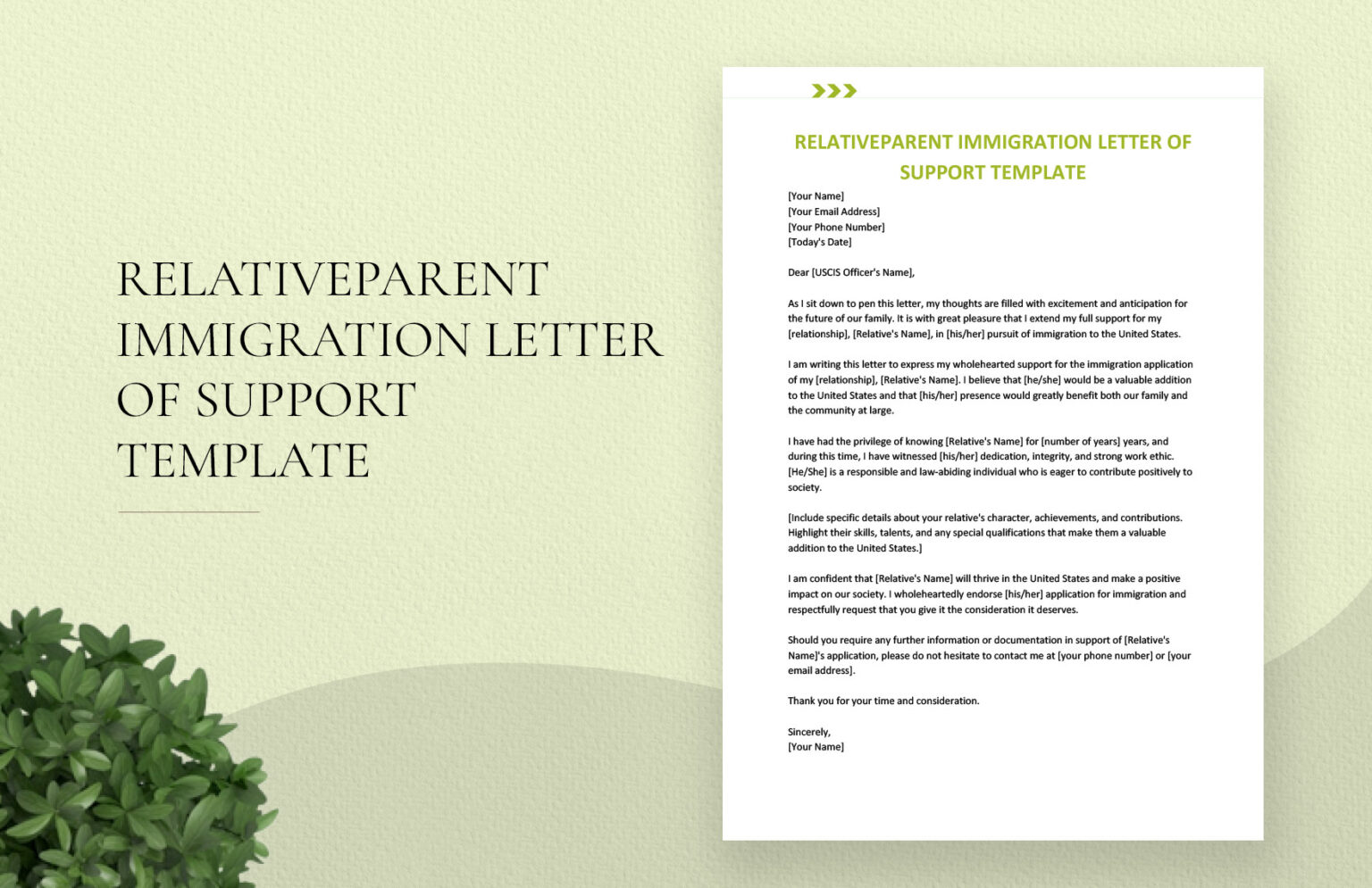 Support Letter For Immigration From Family