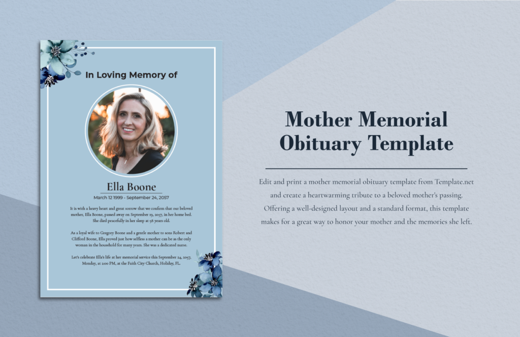 sample obituaries for mother to honor her memory