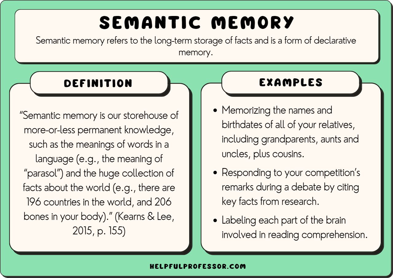 semantic memory examples you need to know