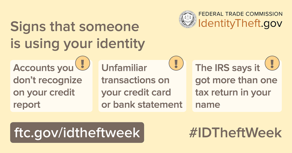 signs that identity theft has taken place