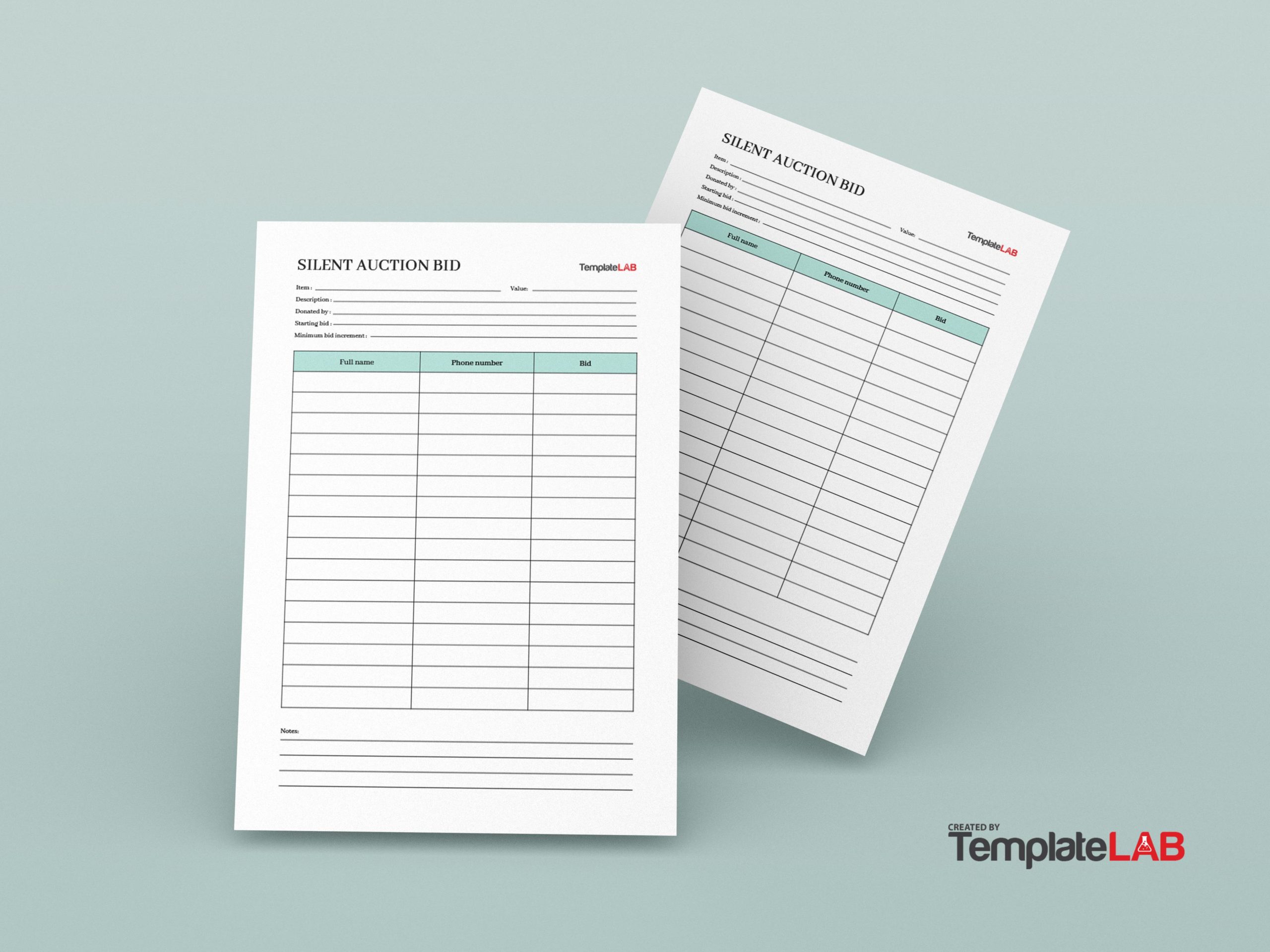 silent auction bid sheet examples for success