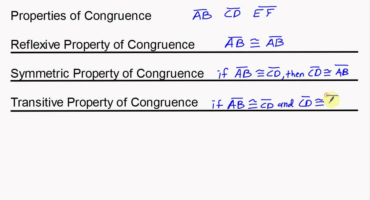symmetric property of congruence with examples