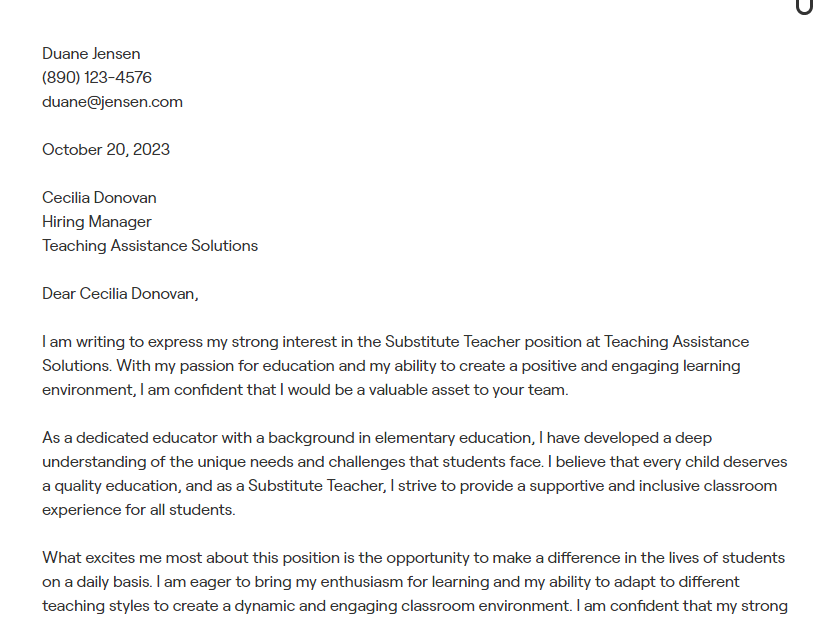 teacher cover letter examples to impress employers