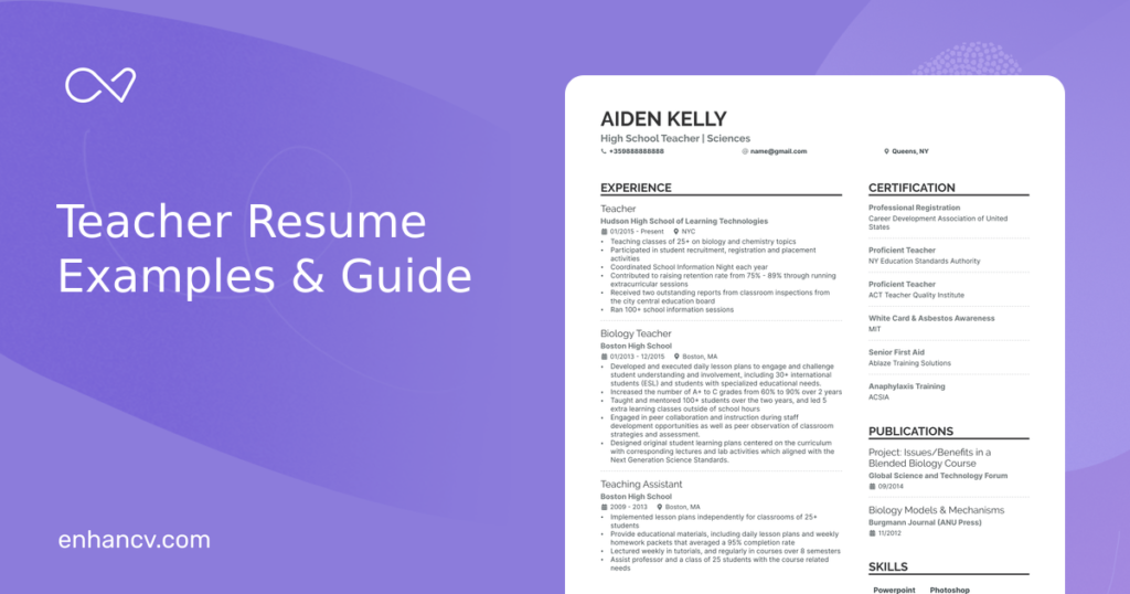 teacher resume examples to land your dream job