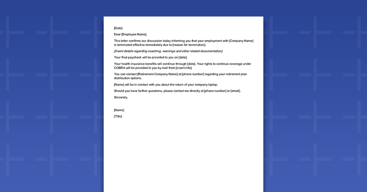 termination letter template examples for clarity