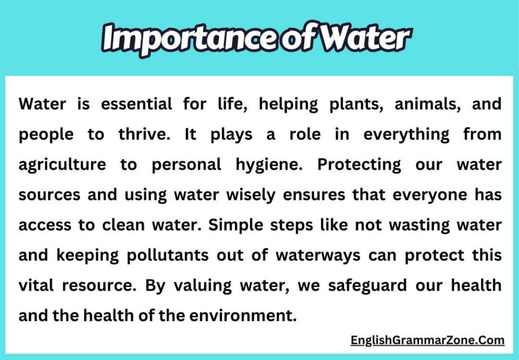 three key examples of waters role in supporting life