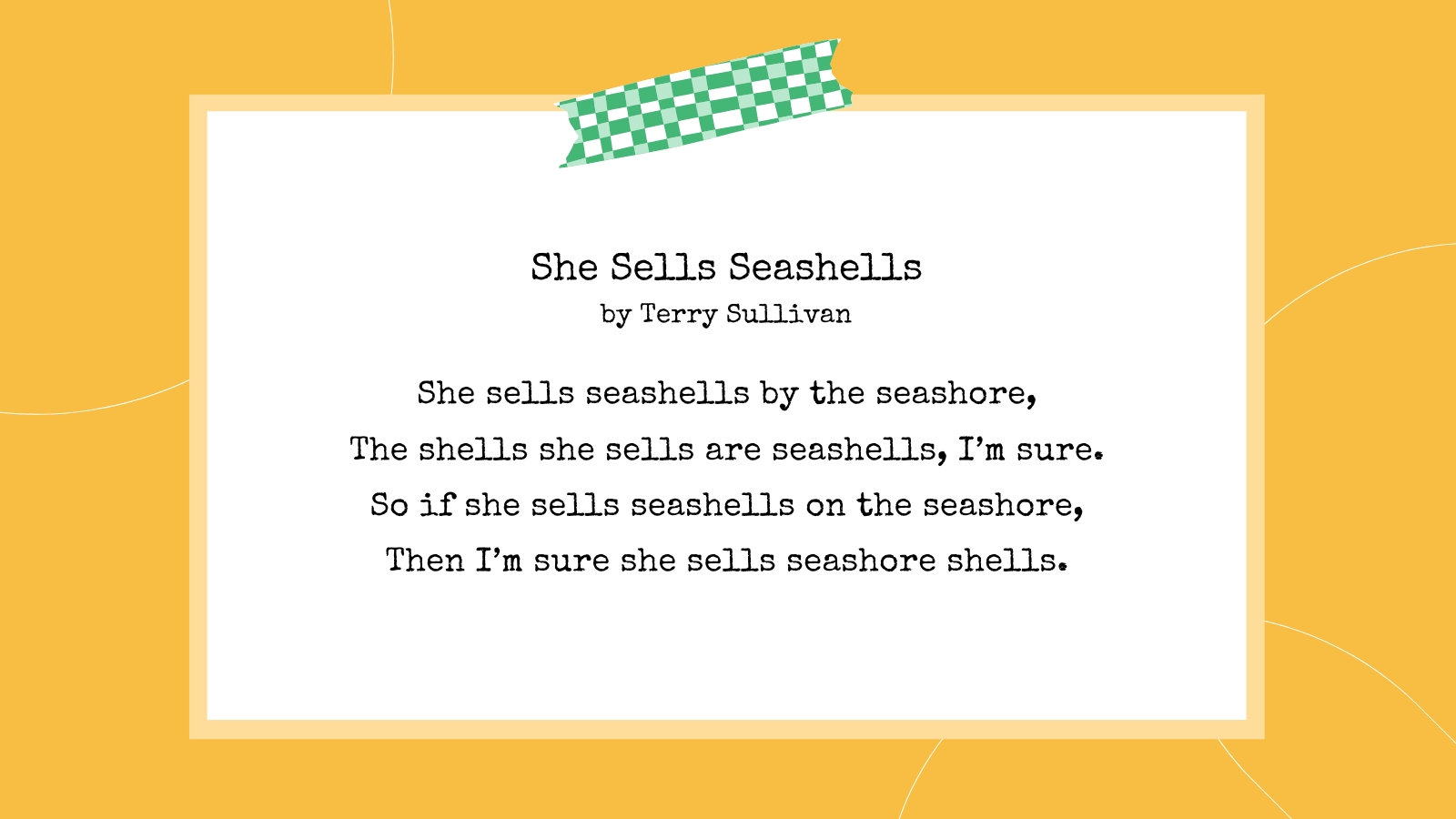 three lines in poetry that showcase alliteration