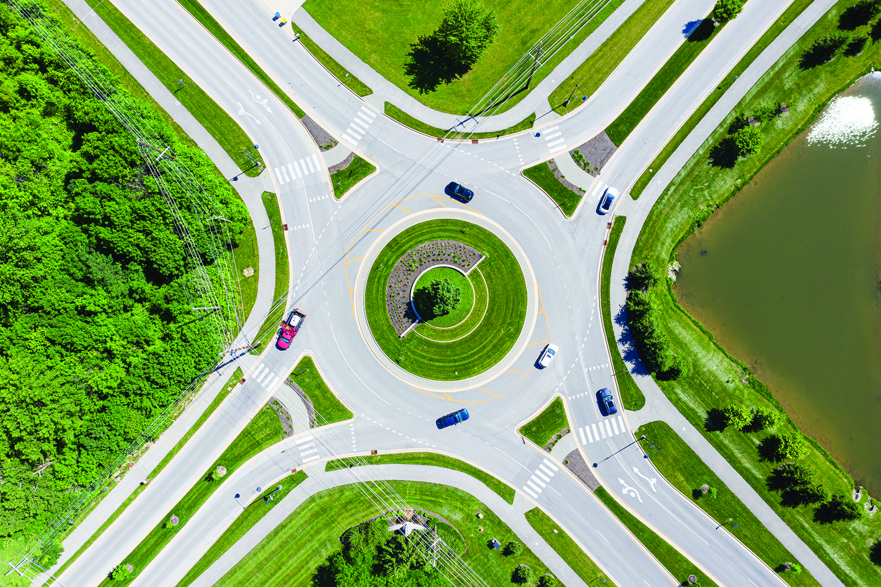 turnabouts and railroad crossings are examples of safe traffic design
