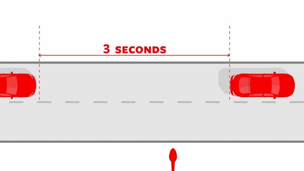 two reference points for measuring following distance