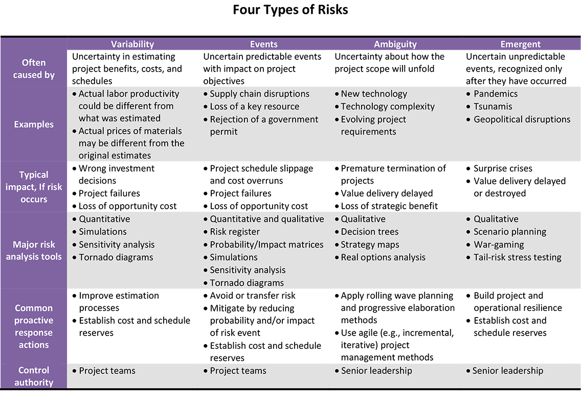 types of strategic risks in project management process... Types of Risks in Project Management: Examples