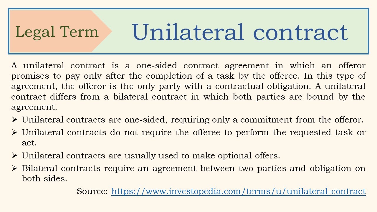 Unilateral Contract Examples Explained