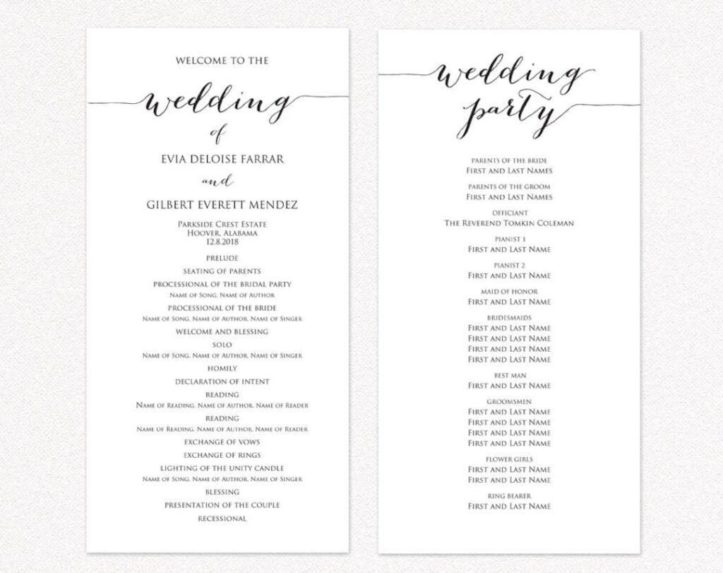 wedding ceremony outline examples for your big day