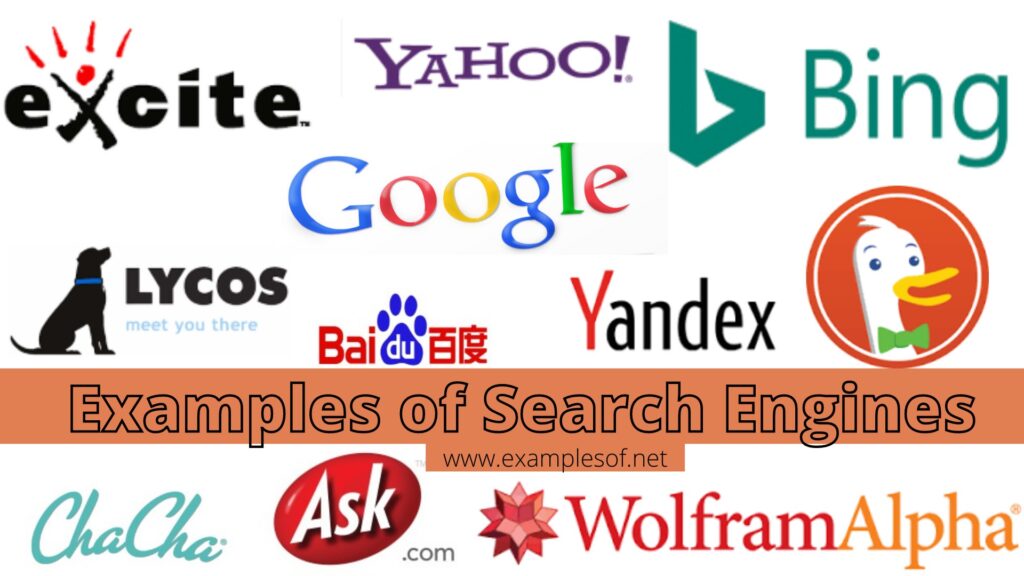 what are google bing and ask examples of in search engines