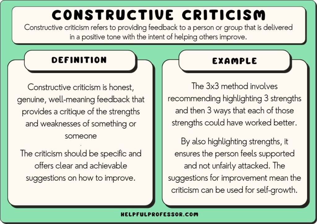 what is an example of constructive criticism