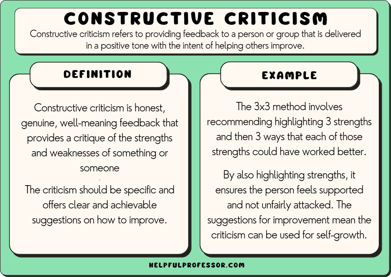 what is an example of constructive criticism