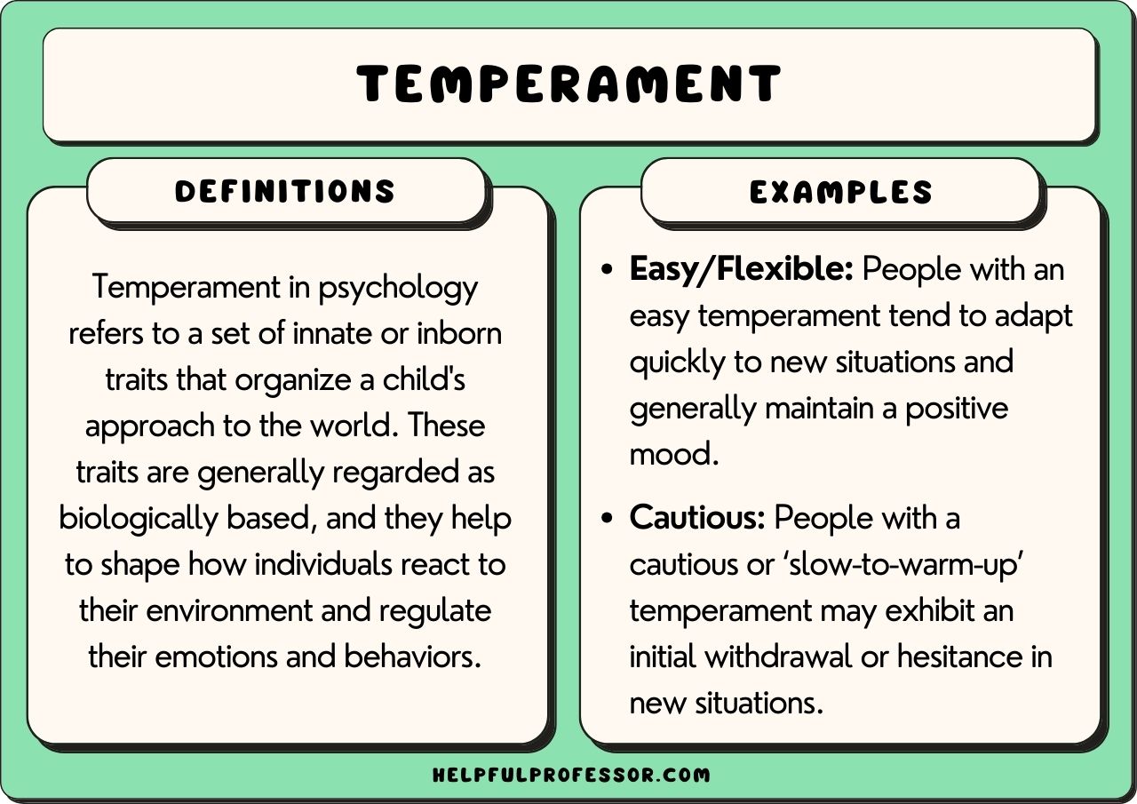 what temperament refers to key examples