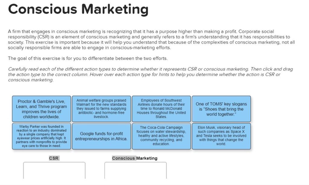 which is not a goal of conscious marketing