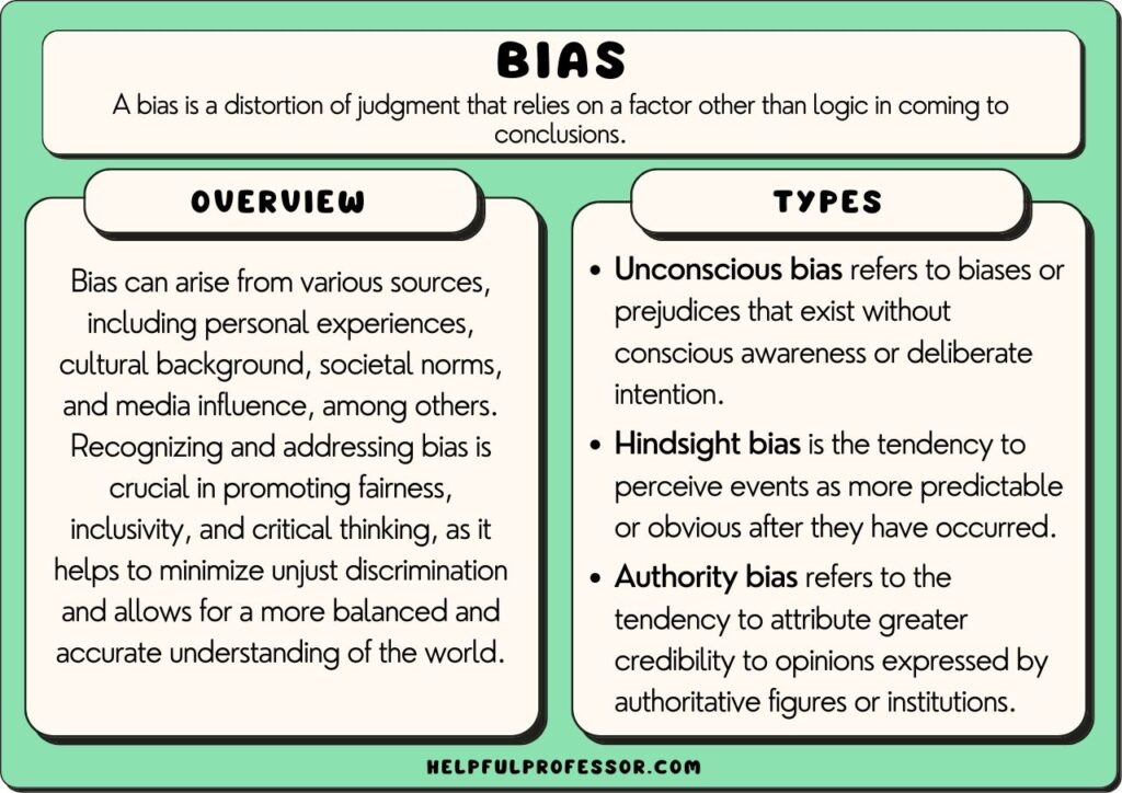 which of the following are not examples of bias