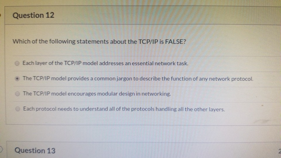 which statement about the tcp ip protocol is false