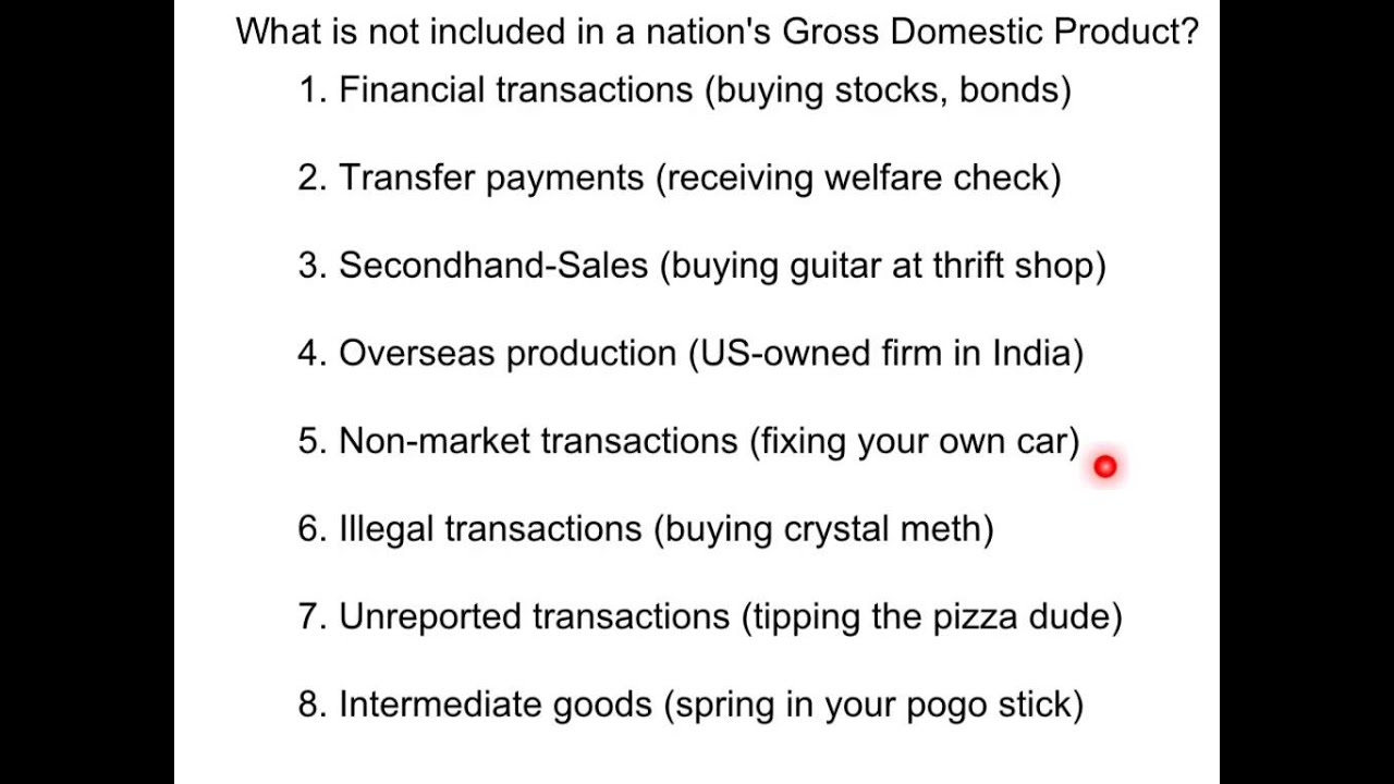 why are intermediate goods not included in gdp