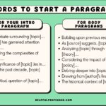 words to start a paragraph examples and tips